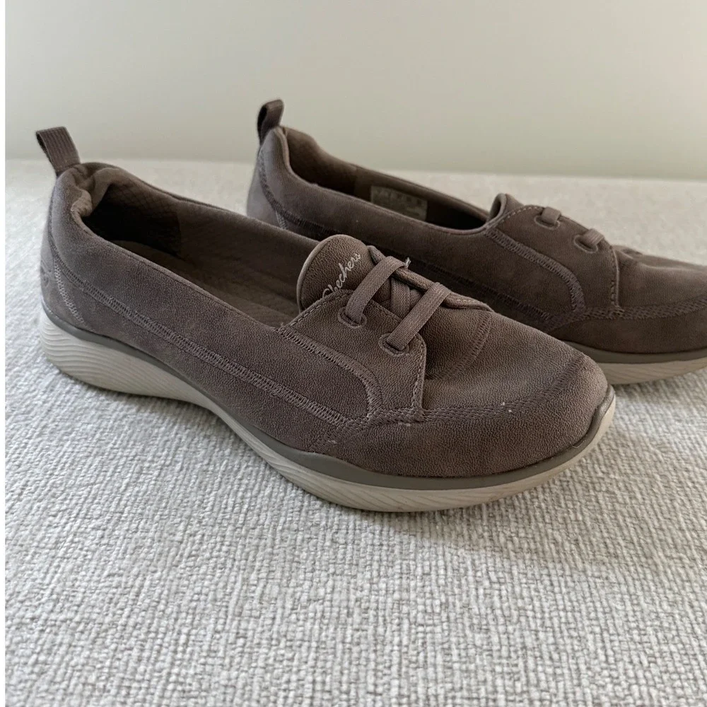 Skechers Air Cool Shoes Womens Size 7 Brown Memory Foam Slip On Comfort Loafer